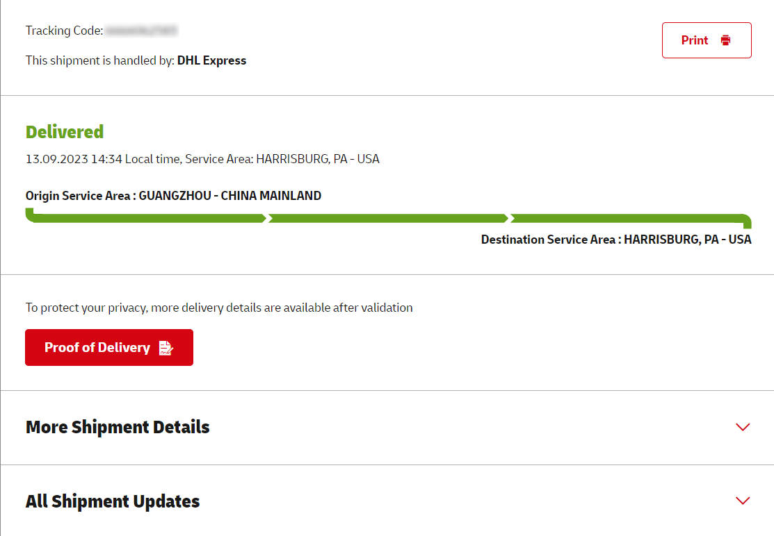 dhl tracking status